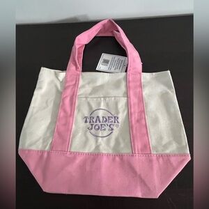 Trader Joe's Pastel Mini Canvas Tote Bags 2025 LIMITED EDITION NWT pink